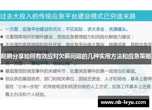 赵鹏分享如何有效应对欠薪问题的几种实用方法和应急策略