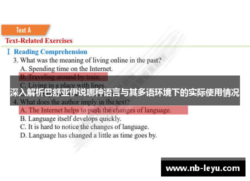 深入解析巴舒亚伊说哪种语言与其多语环境下的实际使用情况